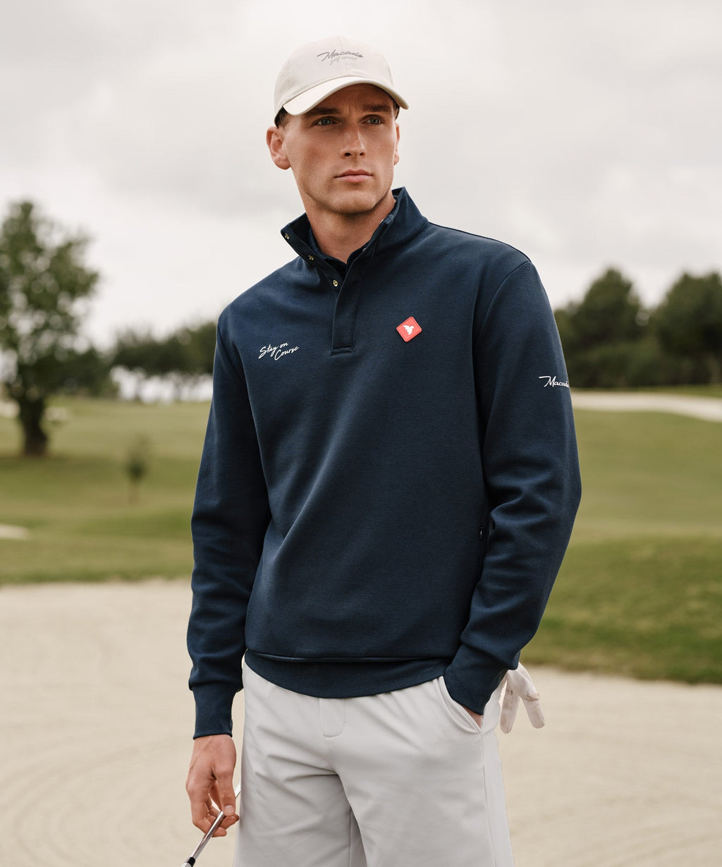 Navy Airlite Henley Sweater