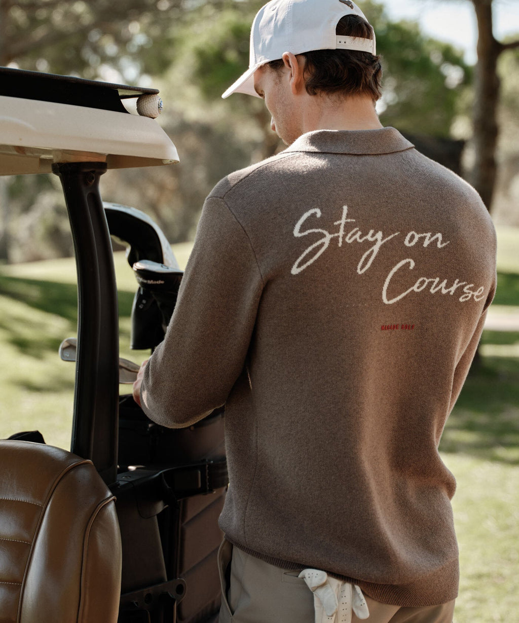 Men's Cashmere Blend Knit Polo - Cedar