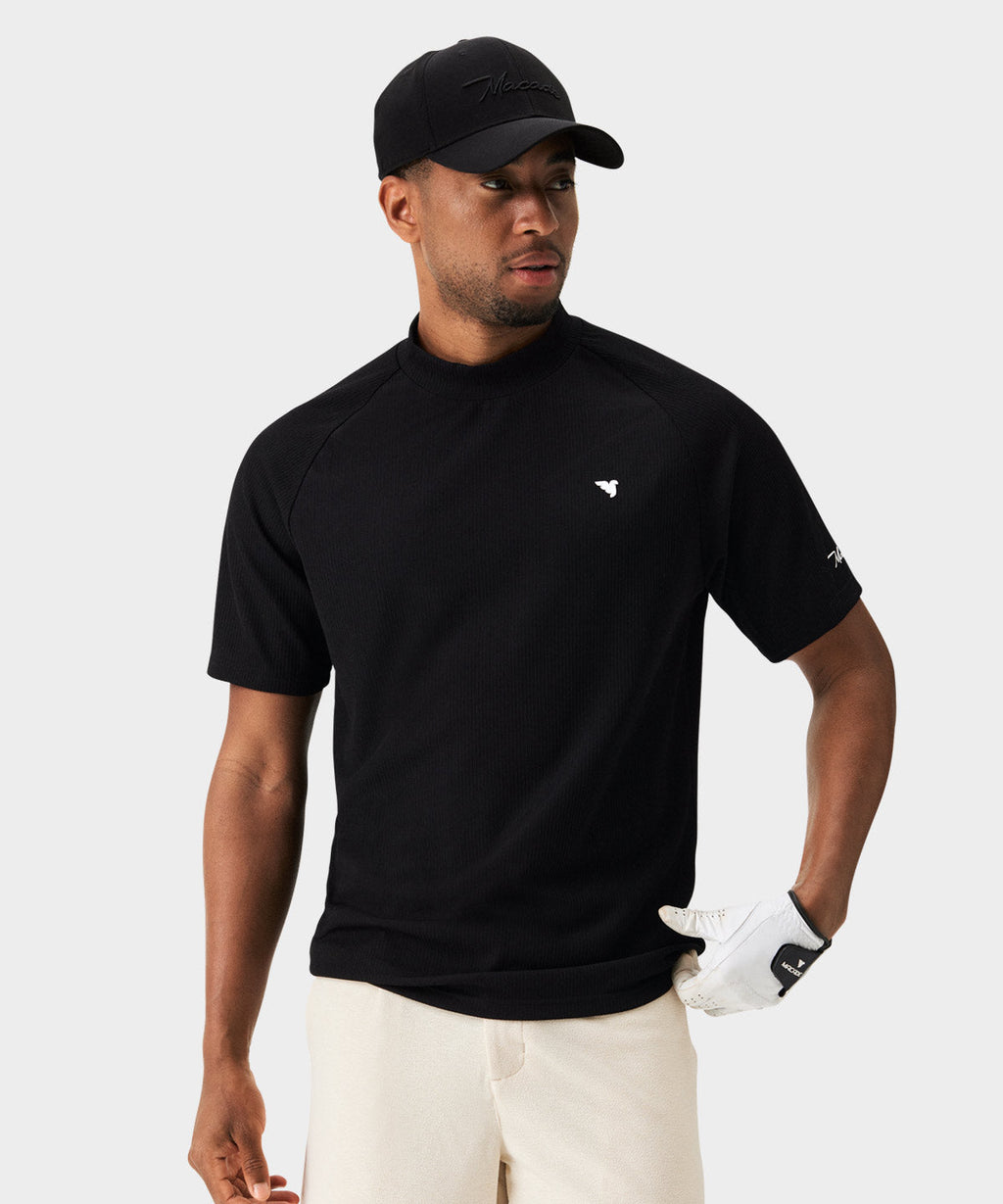 Tyler Neck Mock Tee - Black