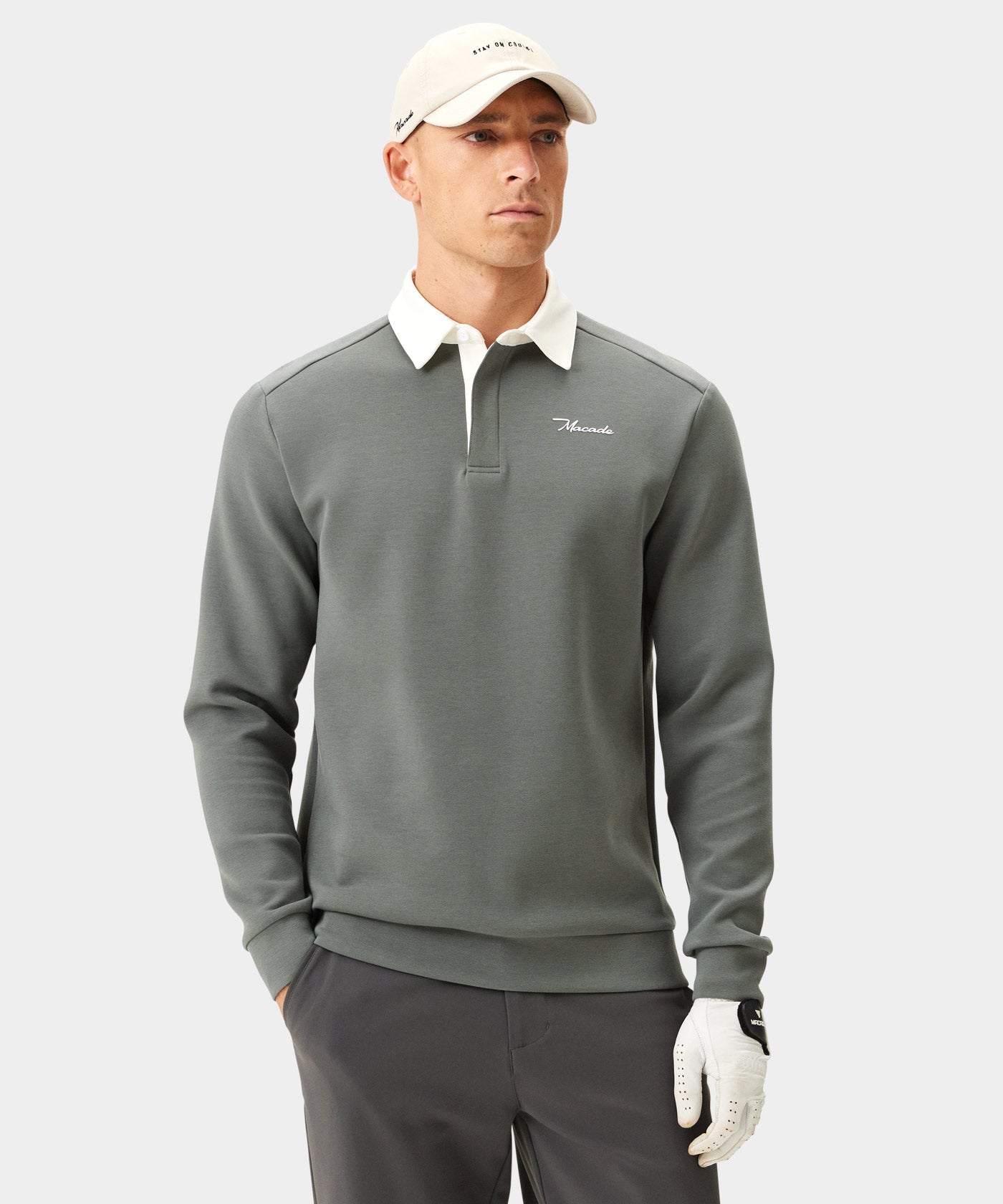 Men's Blades Polo Sweatshirt - Teal Gray