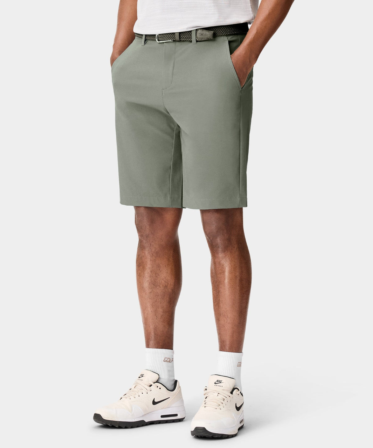 Sage Green Four-Way Stretch Shorts