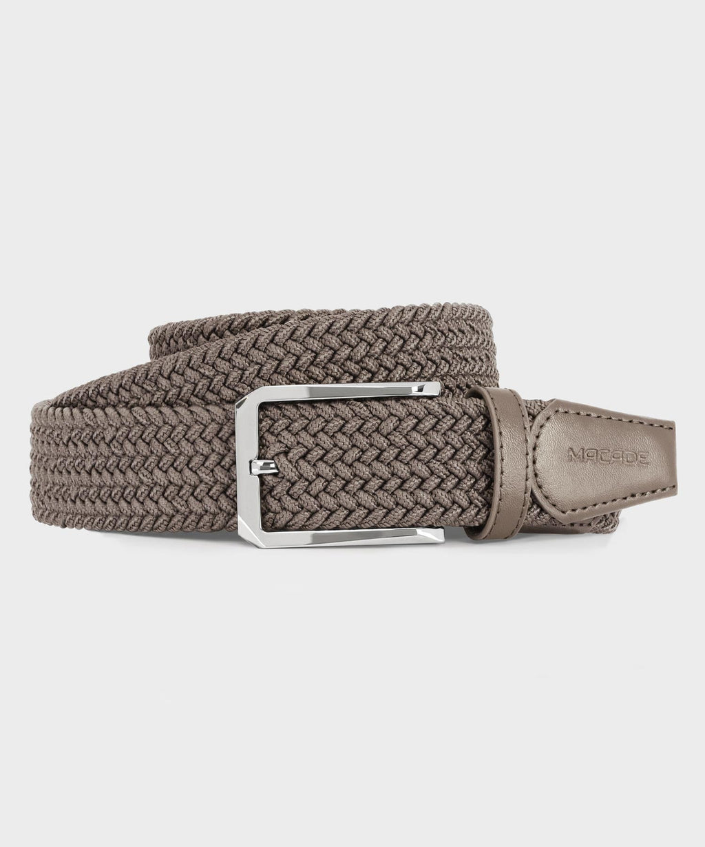 Men's Elastic Ash Brown Belt