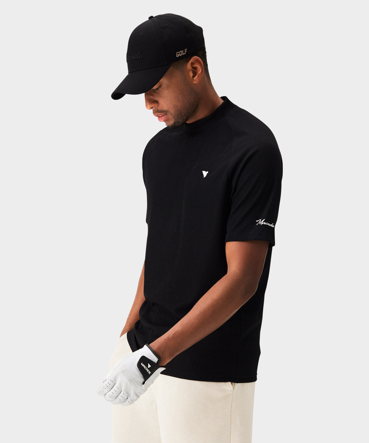 Tyler Neck Mock Tee - Black