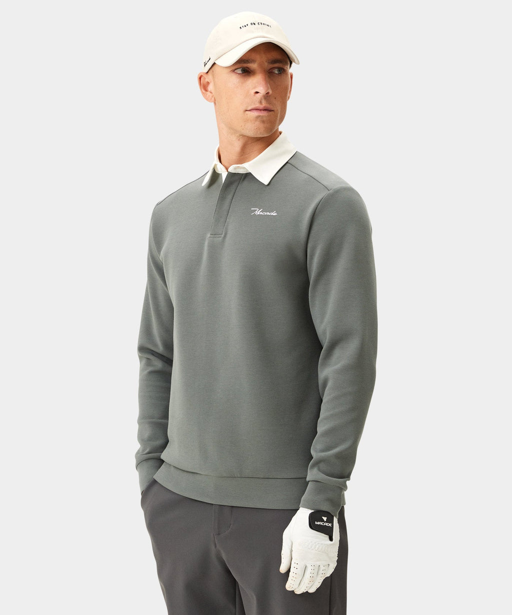 Men's Blades Polo Sweatshirt - Teal Gray