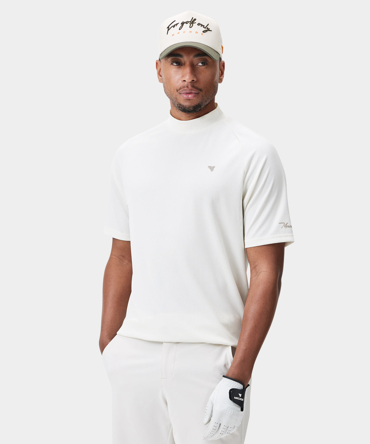 Tyler Neck Mock Tee - White
