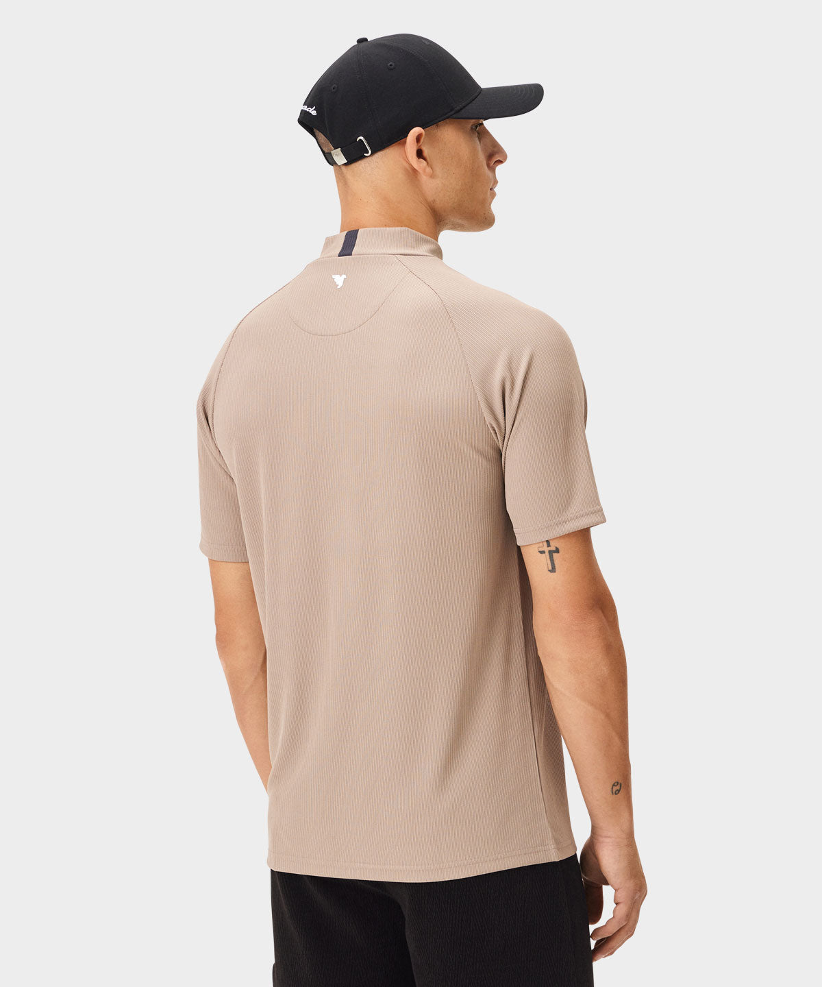 Tyler Neck Mock Tee - Light Brown