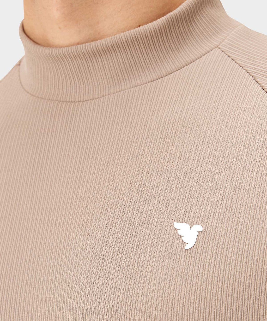 Tyler Neck Mock Tee - Light Brown