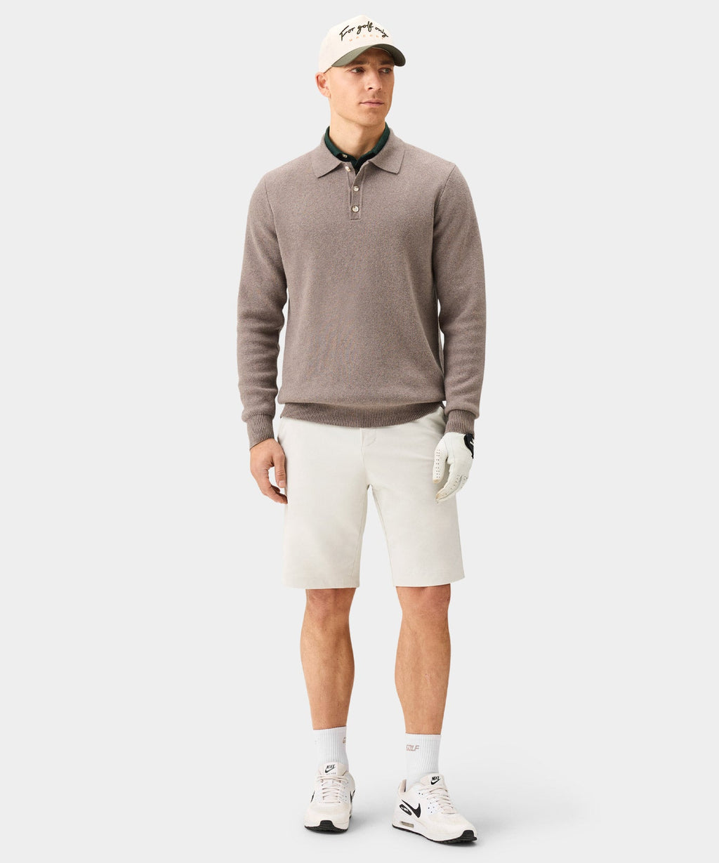 Men's Cashmere Blend Knit Polo - Cedar