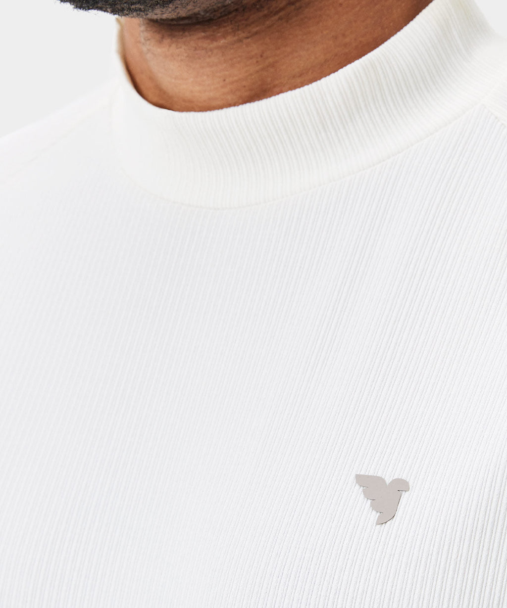 Tyler Neck Mock Tee - White