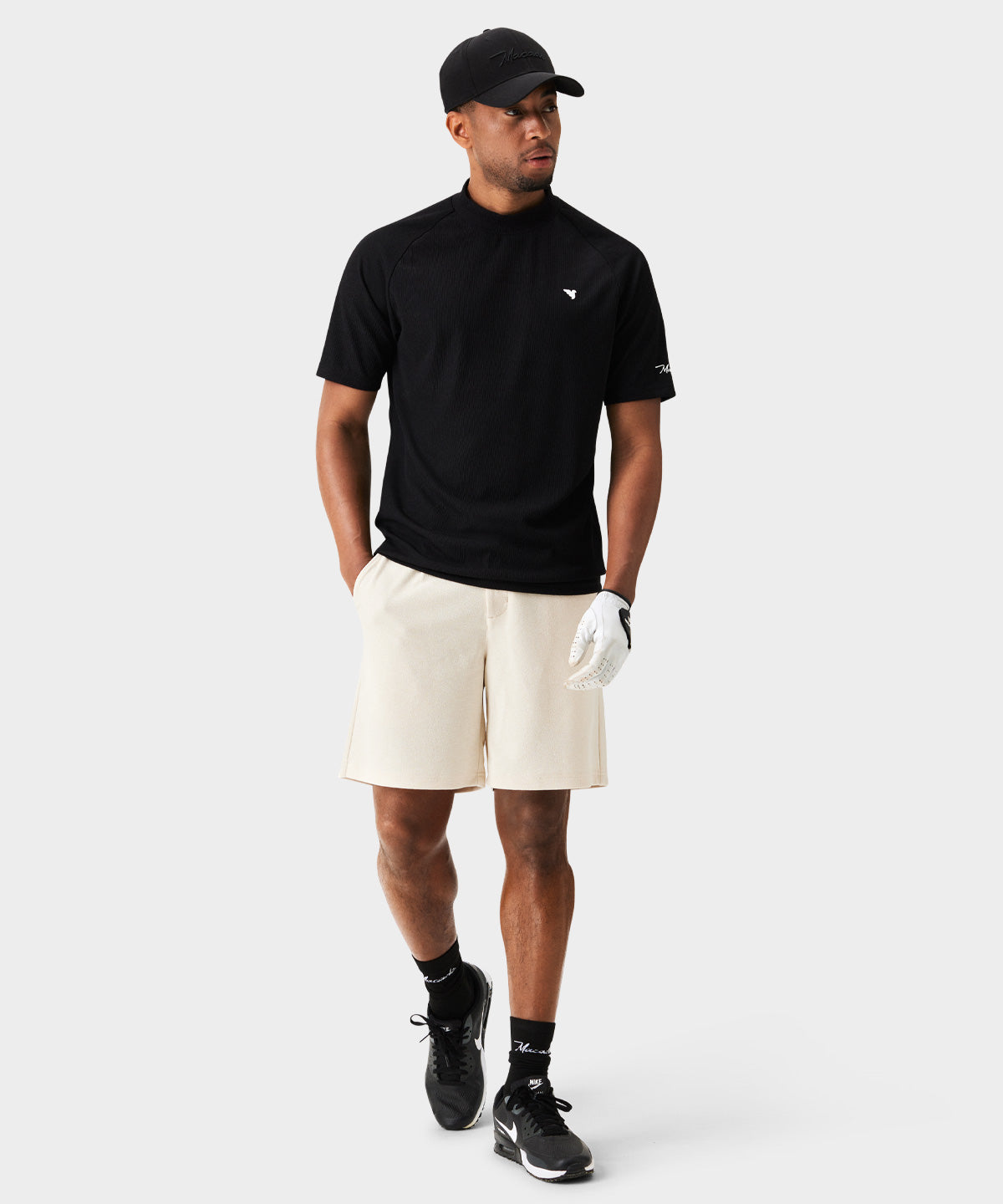 Tyler Neck Mock Tee - Black