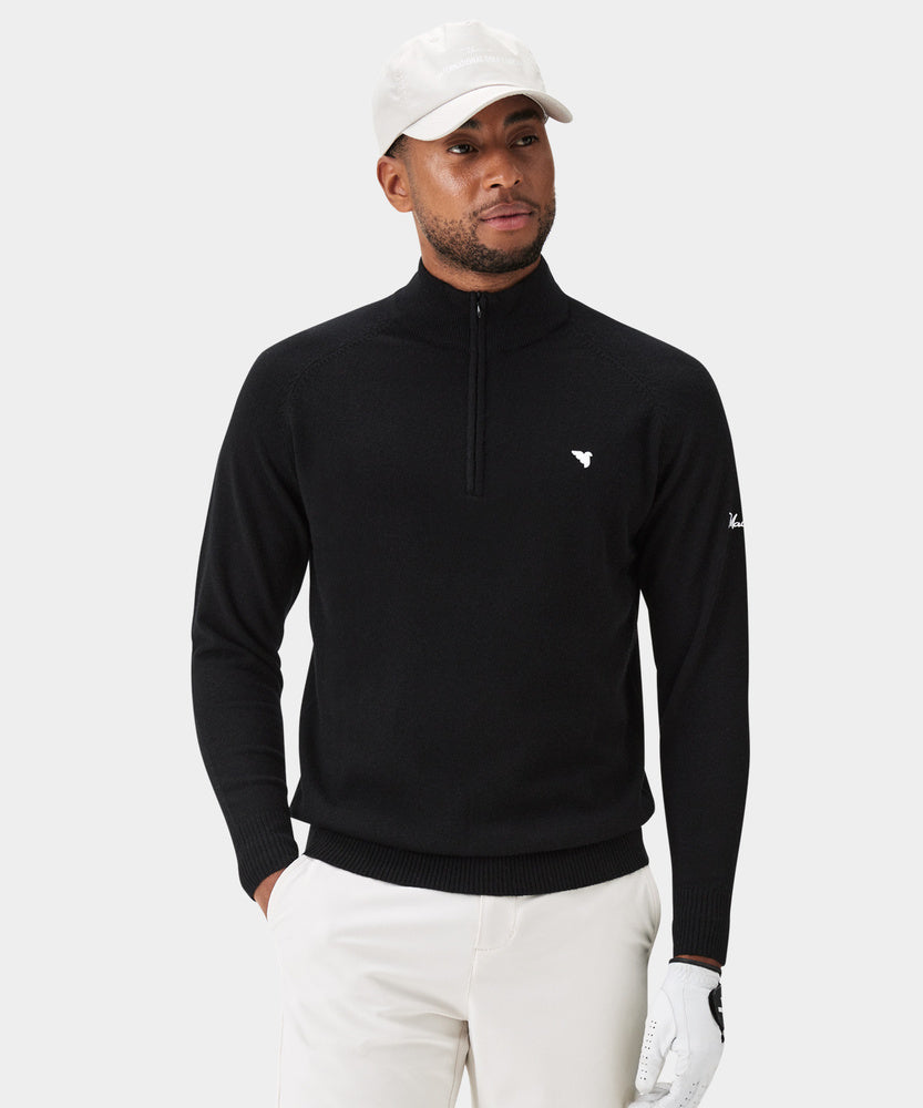 Men's Bridge Merino Quarter Zip - Black