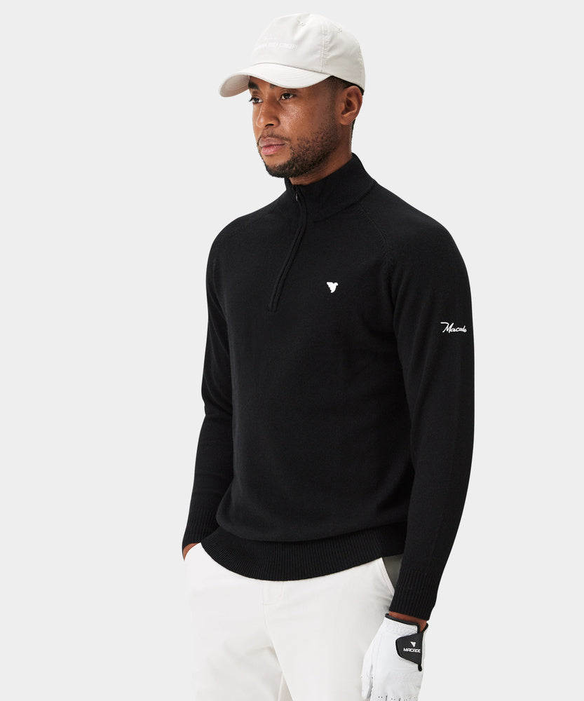 Men's Bridge Merino Quarter Zip - Black