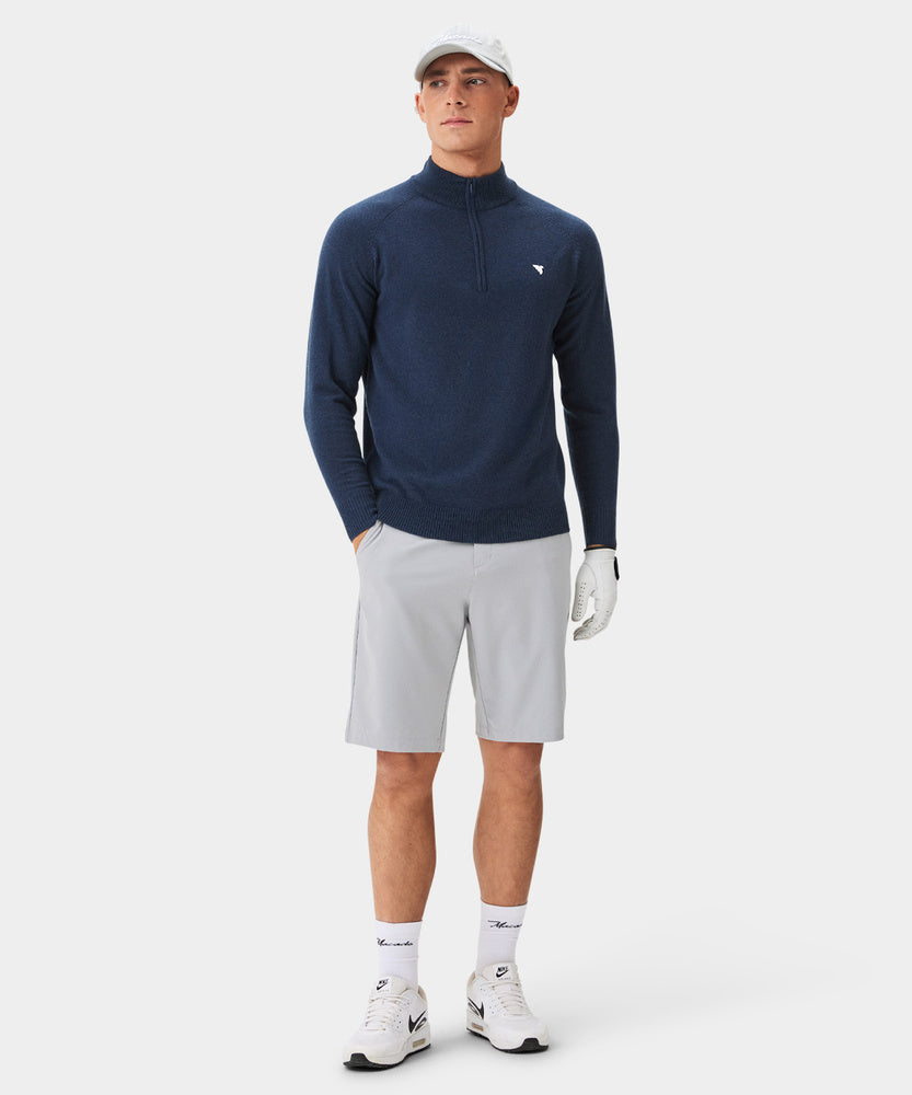 Men's Bridge Merino Quarter Zip - Dark Blue