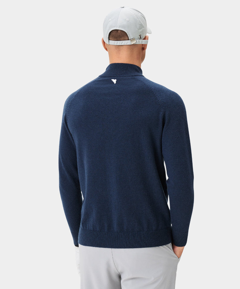Men's Bridge Merino Quarter Zip - Dark Blue