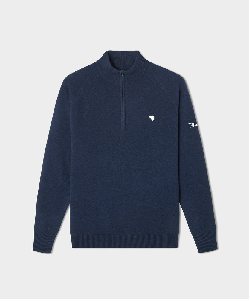 Men's Bridge Merino Quarter Zip - Dark Blue