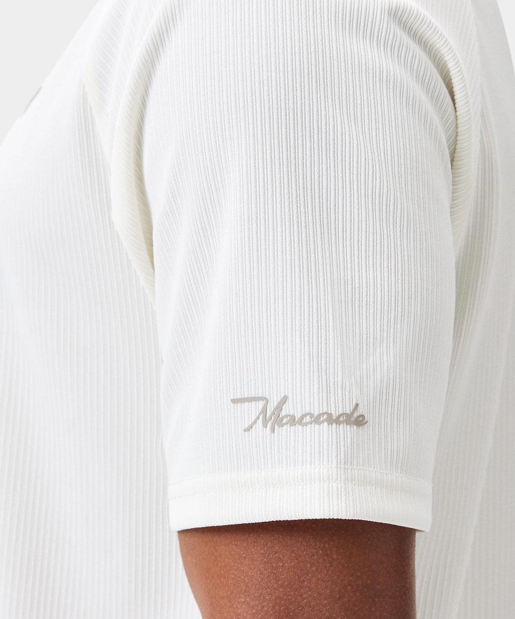Tyler Neck Mock Tee - White