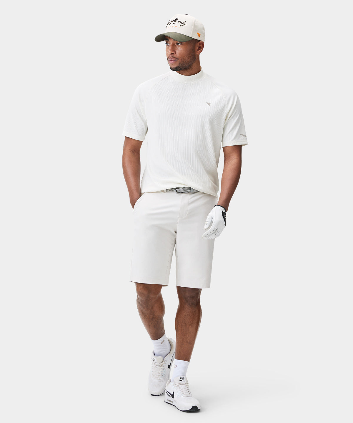 Tyler Neck Mock Tee - White