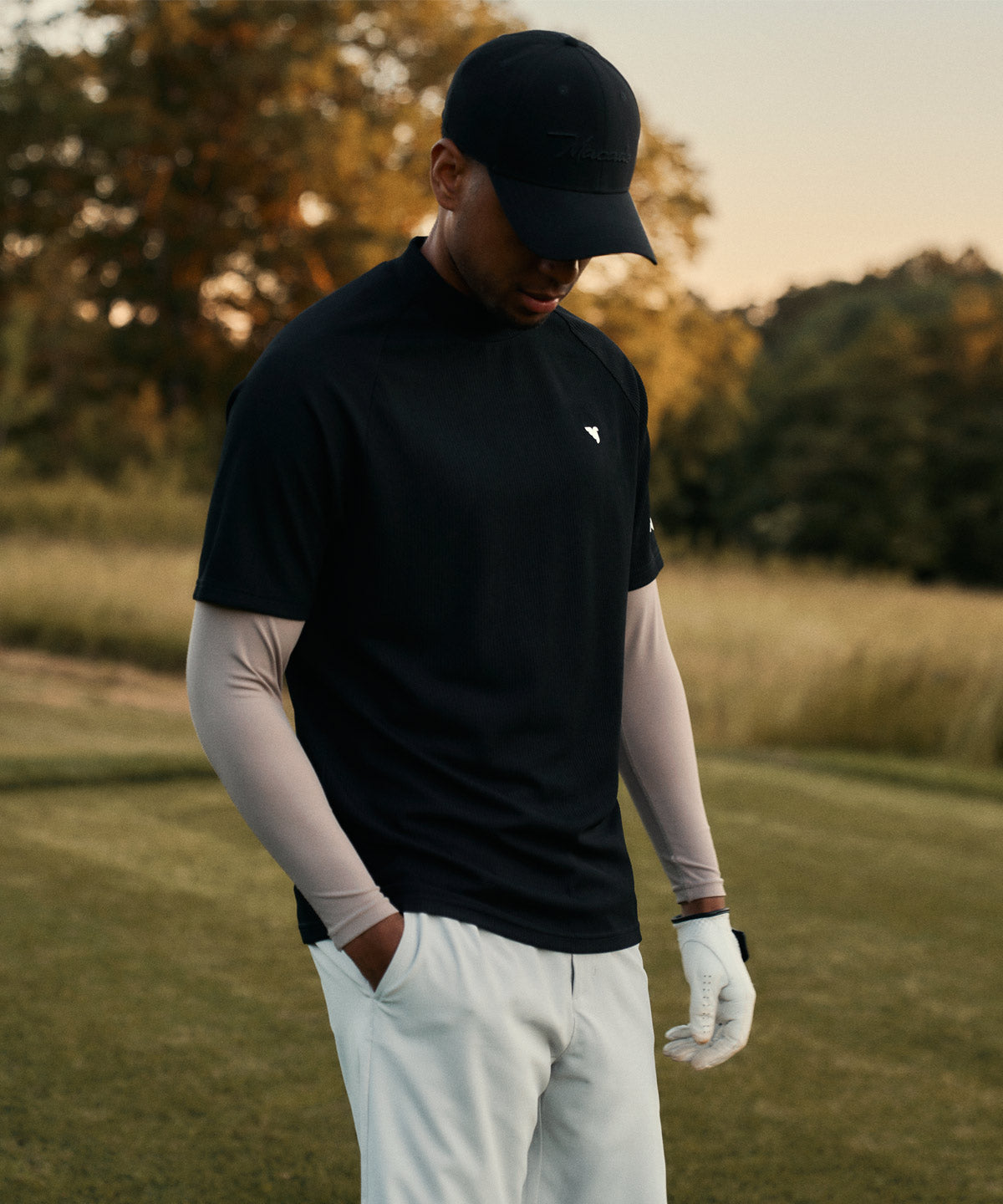 Tyler Neck Mock Tee - Black