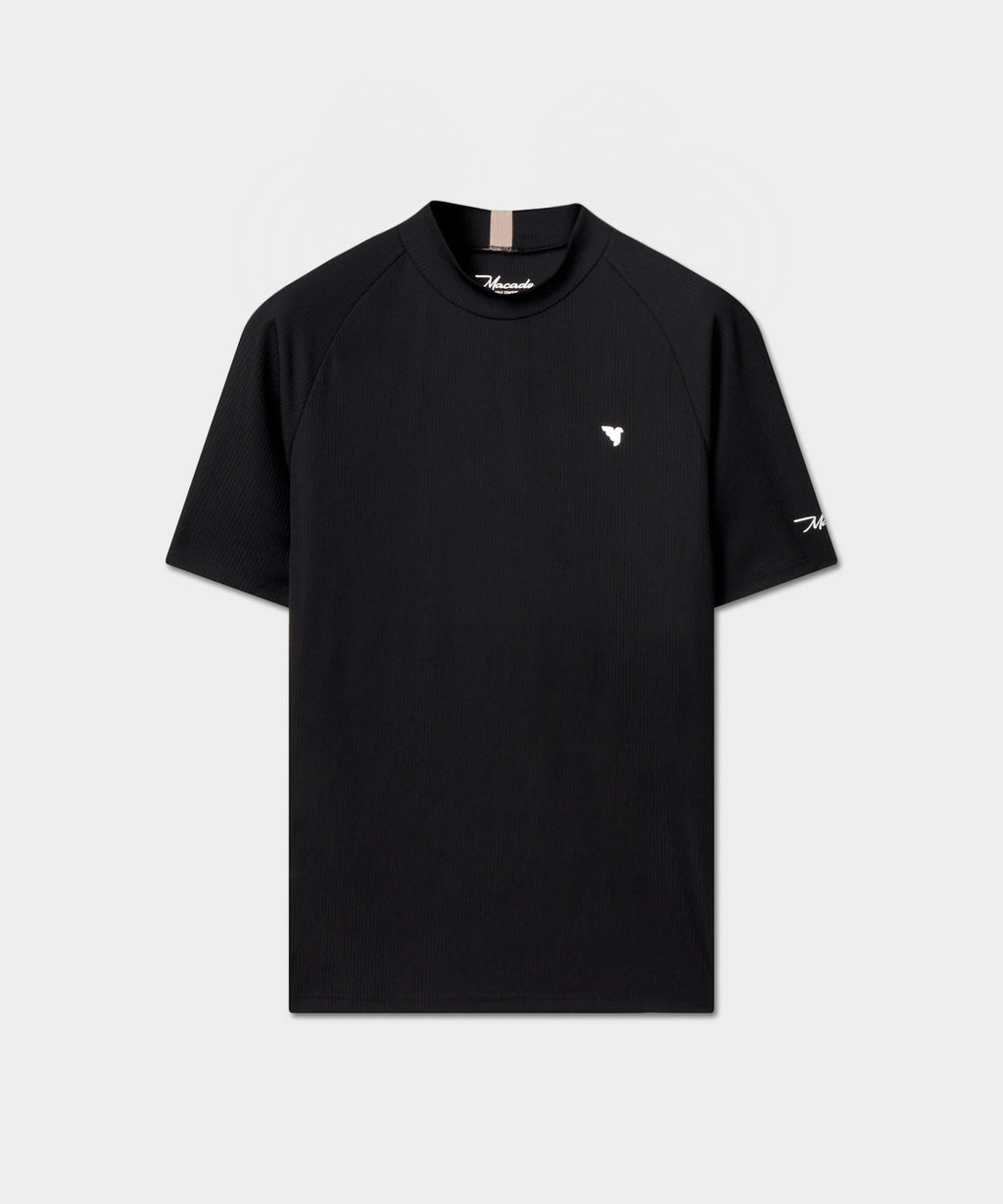Tyler Neck Mock Tee - Black