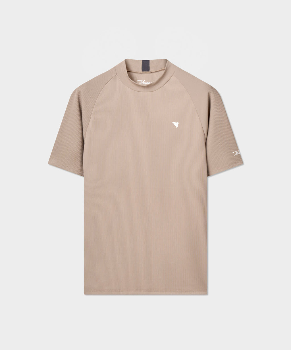 Tyler Neck Mock Tee - Light Brown