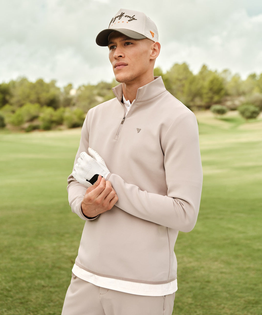 Men's Therma Quarter Zip - Taupe