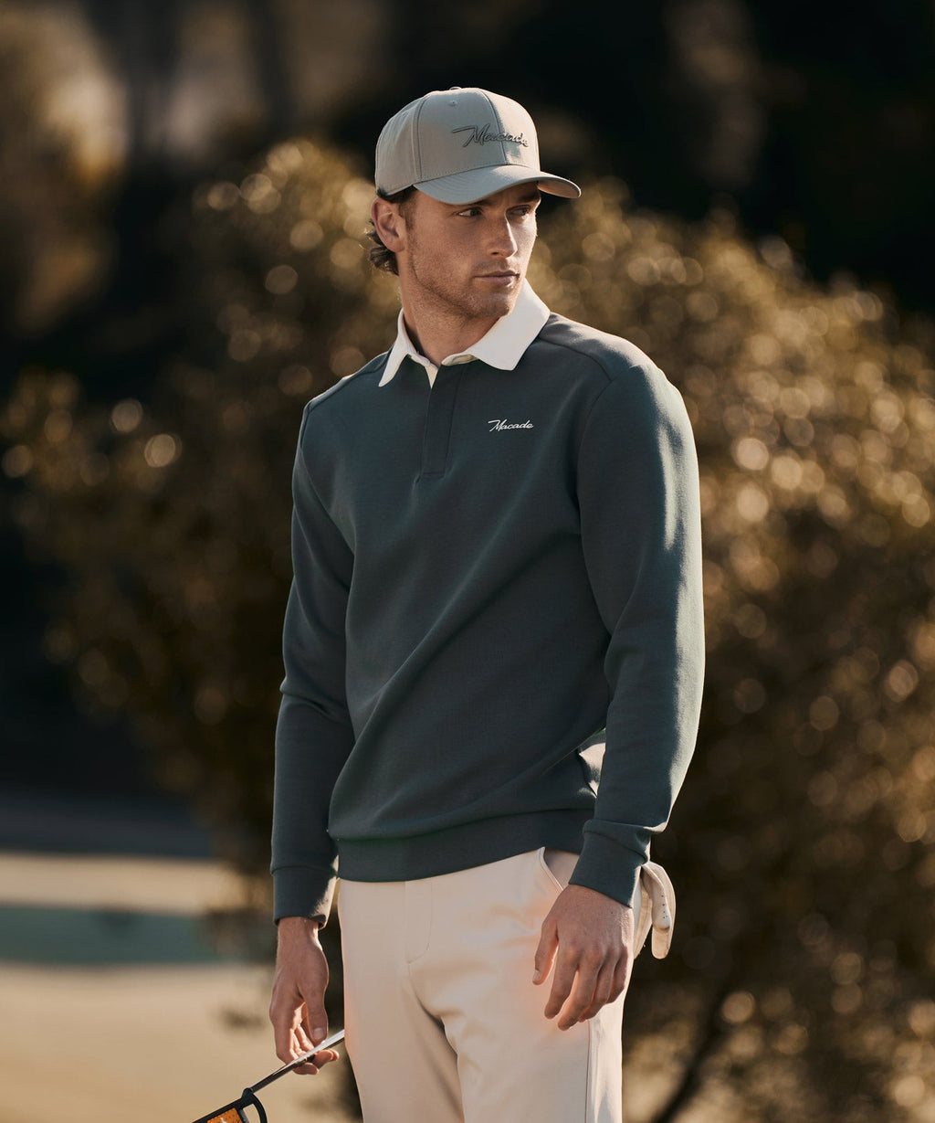 Men's Blades Polo Sweatshirt - Teal Gray