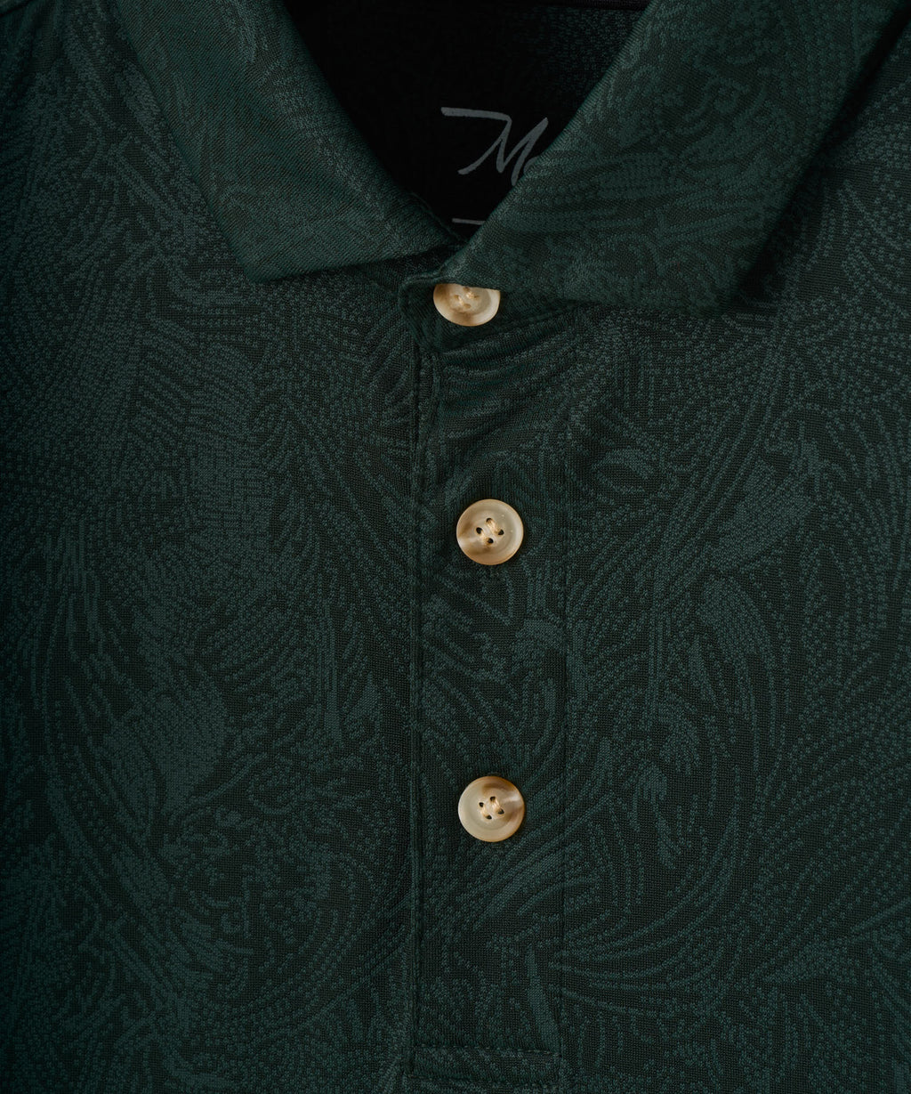 Men's Paisley Core Polo Shirt - Green