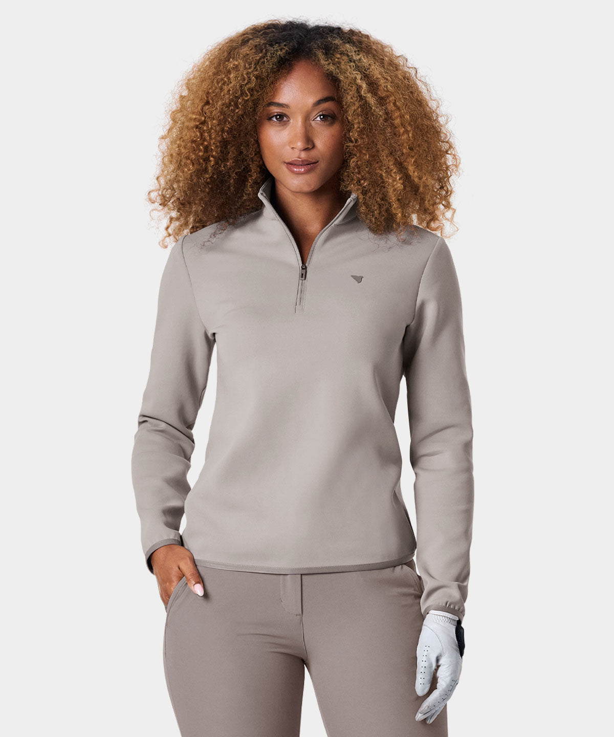 Women's Therma Quarter Zip - Taupe