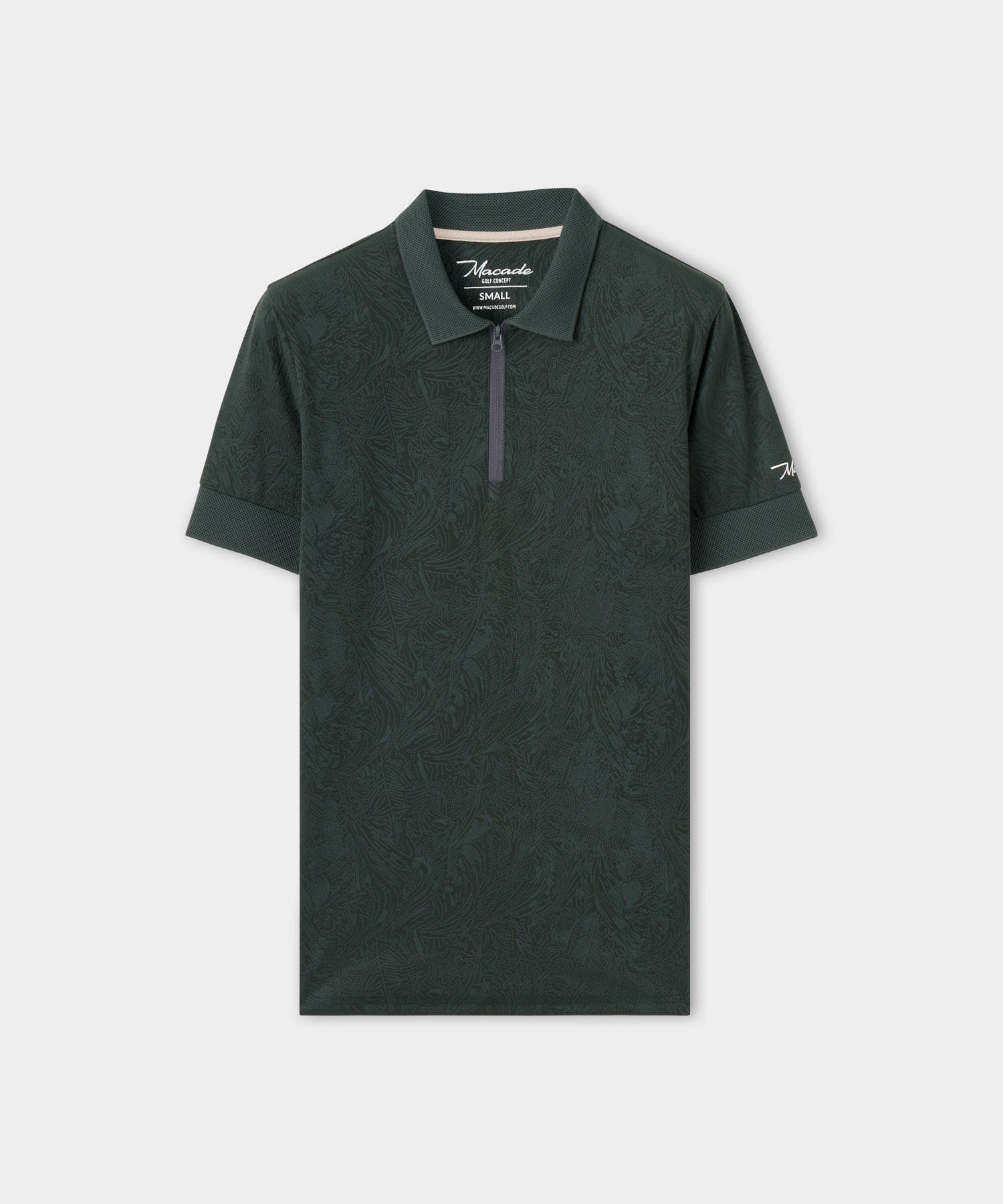 Women's Lace Paisley Zip Shirt - Green