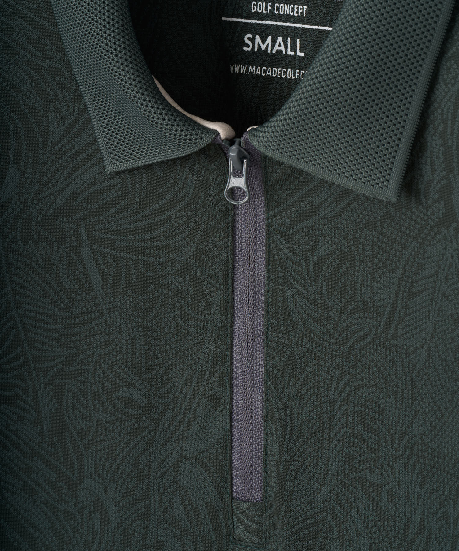 Women's Lace Paisley Zip Shirt - Green