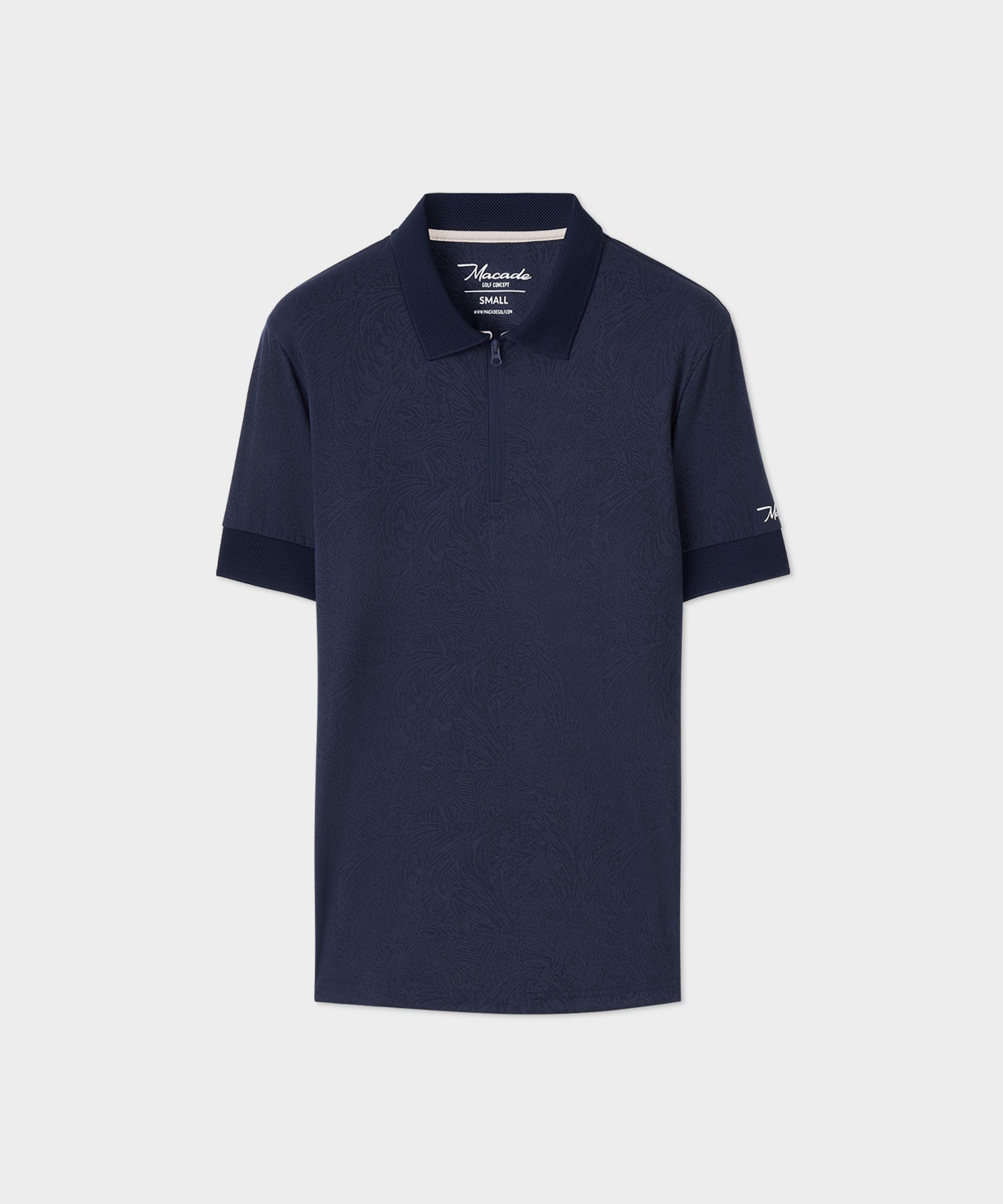 Women's Lace Paisley Zip Shirt - Navy