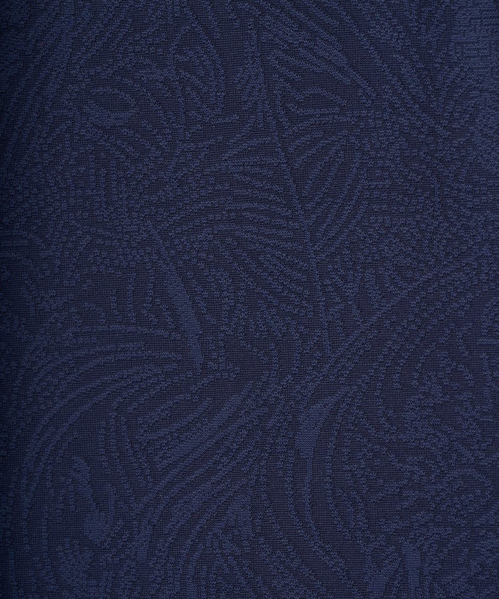 Women's Lace Paisley Zip Shirt - Navy